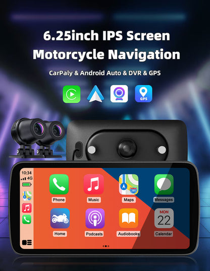 6.25 inch wireless motorcycle Apple CarPlay and Android Auto  screen