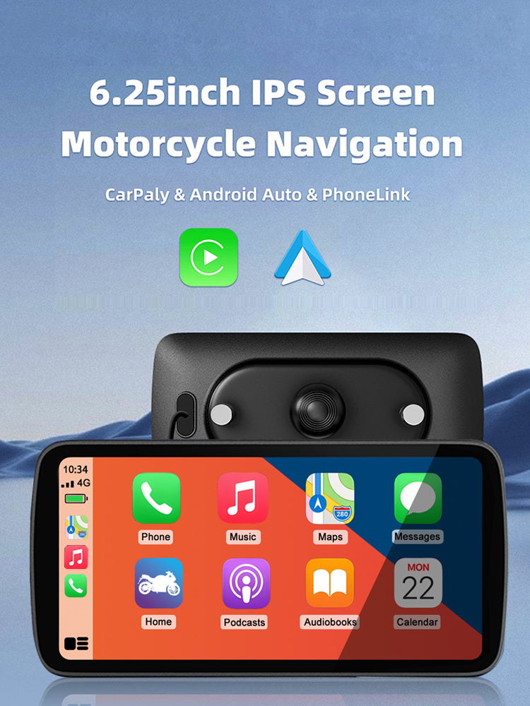 6.25 inch wireless motorcycle Apple CarPlay and Android Auto  screen