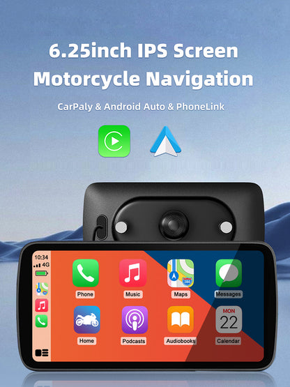 6.25 inch wireless motorcycle Apple CarPlay and Android Auto  screen