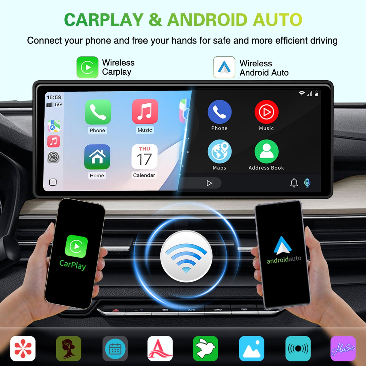 10.26inch wireless carplay Android Auto Three cameras
