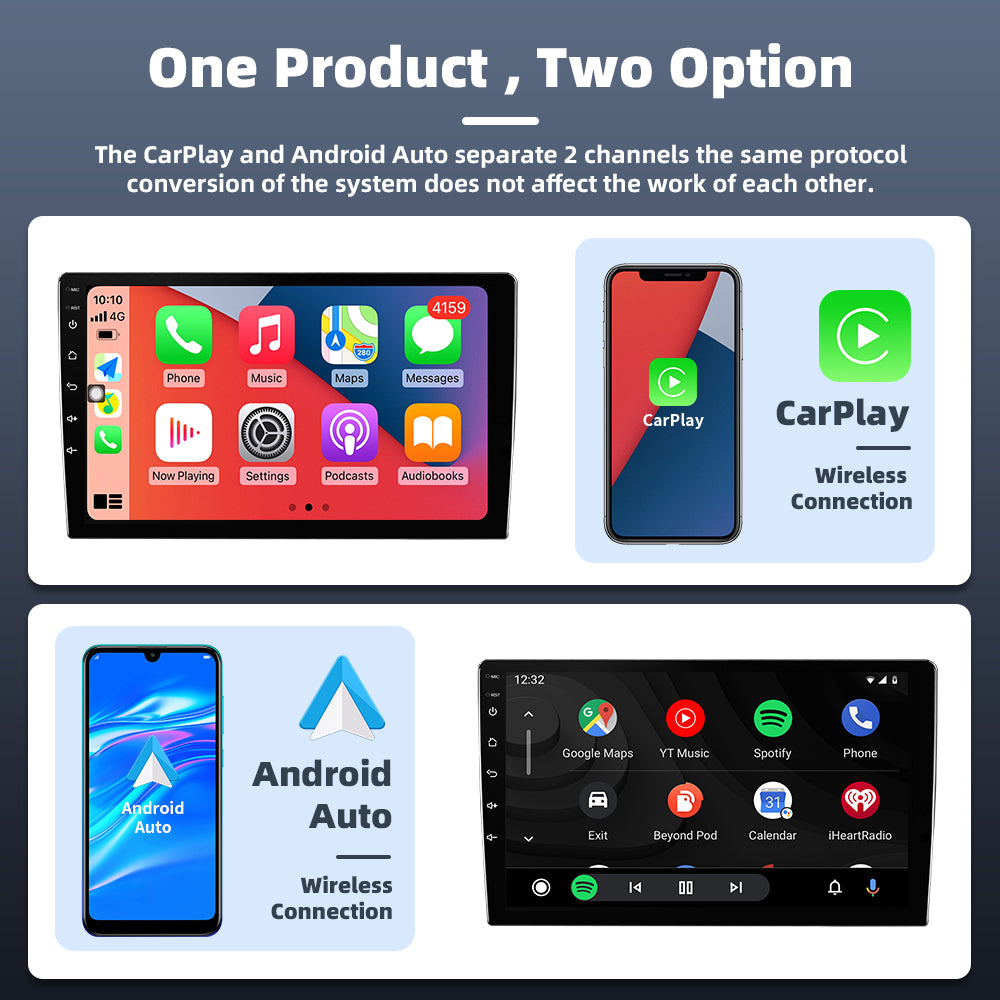 Wireless CarPlay & Android Auto ai box 4+64GB/8+128GB