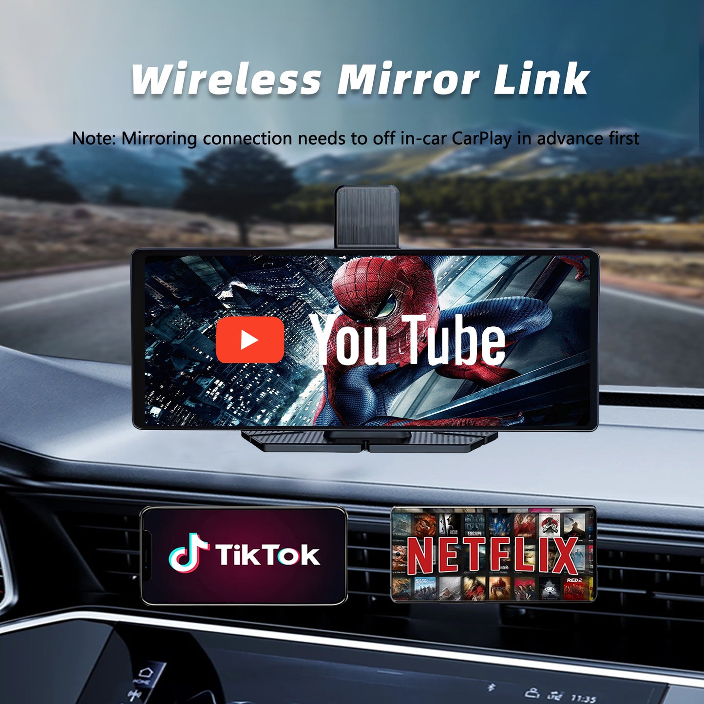 9.3 inch Wireless CarPlay & Android Auto IPS Touch screen