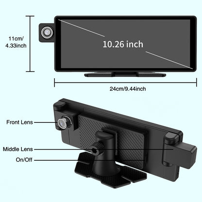 10.26inch wireless carplay Android Auto Three cameras