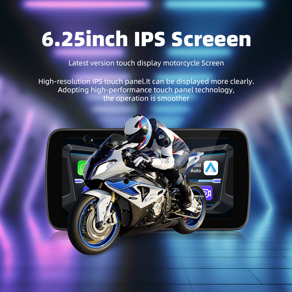 6.25 inch wireless motorcycle Apple CarPlay and Android Auto  screen